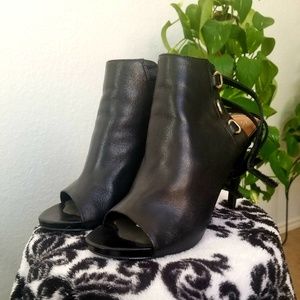 Black Vince Camuto Open Toed Booties